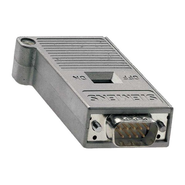 PROFIBUS bus connector with axial cable outlet for Industry PC SIMATIC OP OLM transfer rate 12 Mbit s terminating resistor with isolating function metal enclosure