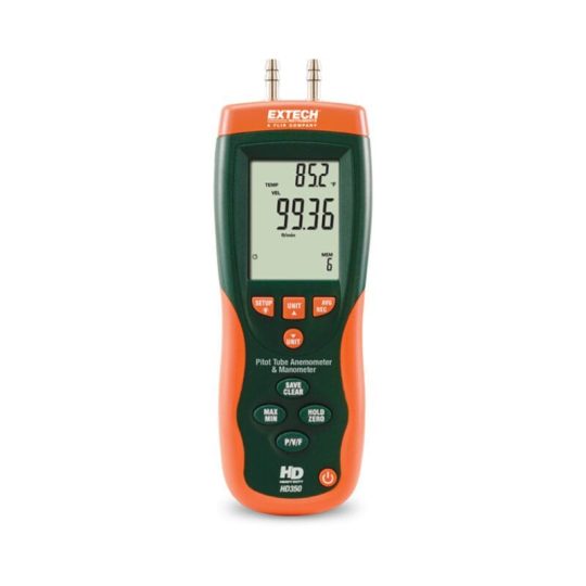 EXTECH HD350 Pitot Tube Anemometer + Differential Manometer